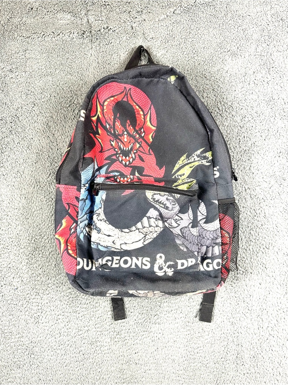 Dungeons & Dragons Backpack Black Dragon Graphic Print Bag Travel Rucksack